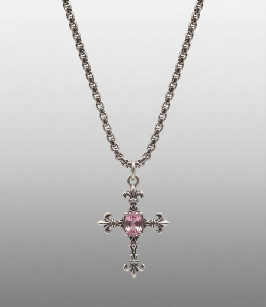 Cute pink diamond cross