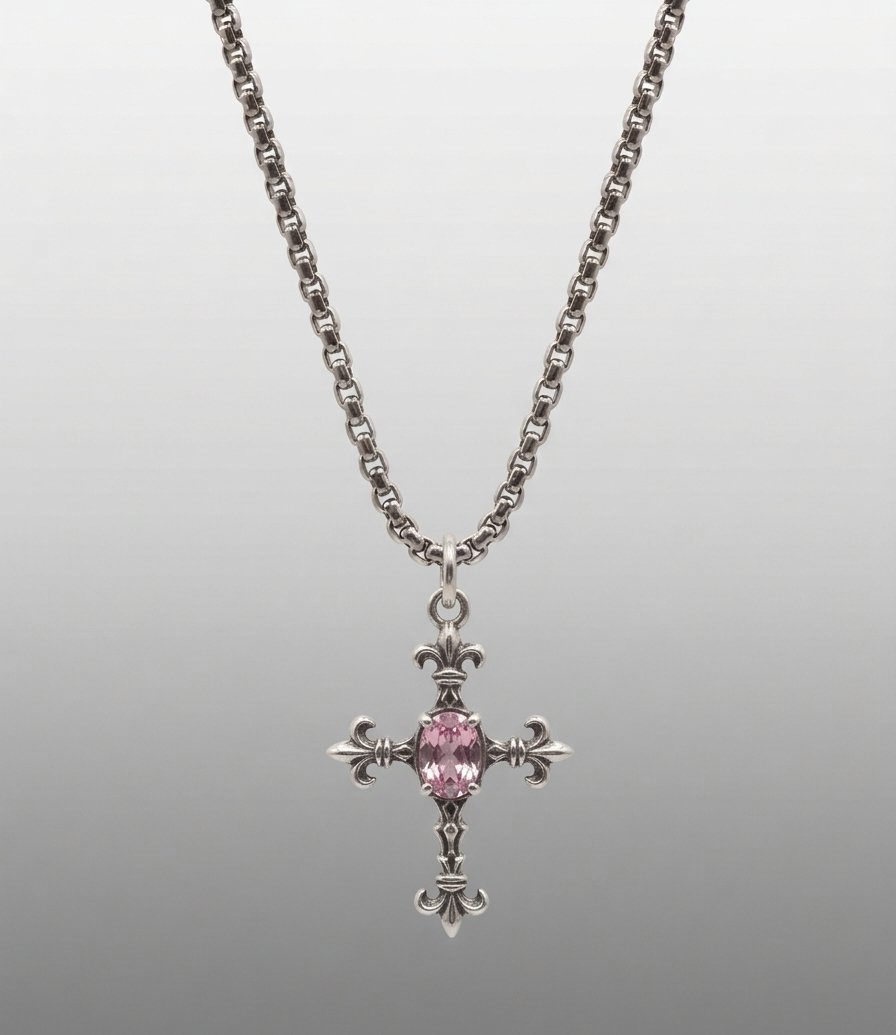 Cute pink diamond cross