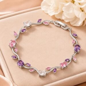 Tulip Bracelet - Silver Purple