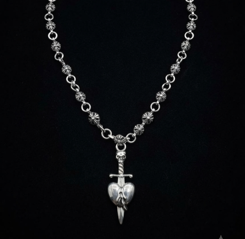 Chrome hearts Sword-heart Necklace Round
