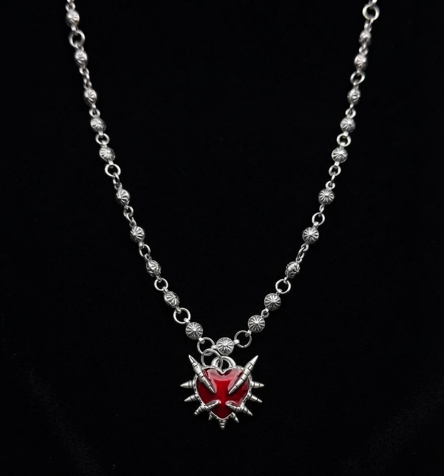 Chrome hearts Spikes-heart Necklace Round