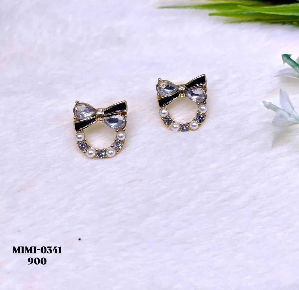Black Bow Earring