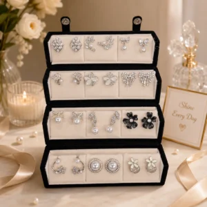 Trending 12 Pair Korean Earrings With (including trending flip box)