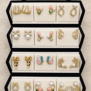 Trending 12 Pair Korean Earrings With (including trending flip box)