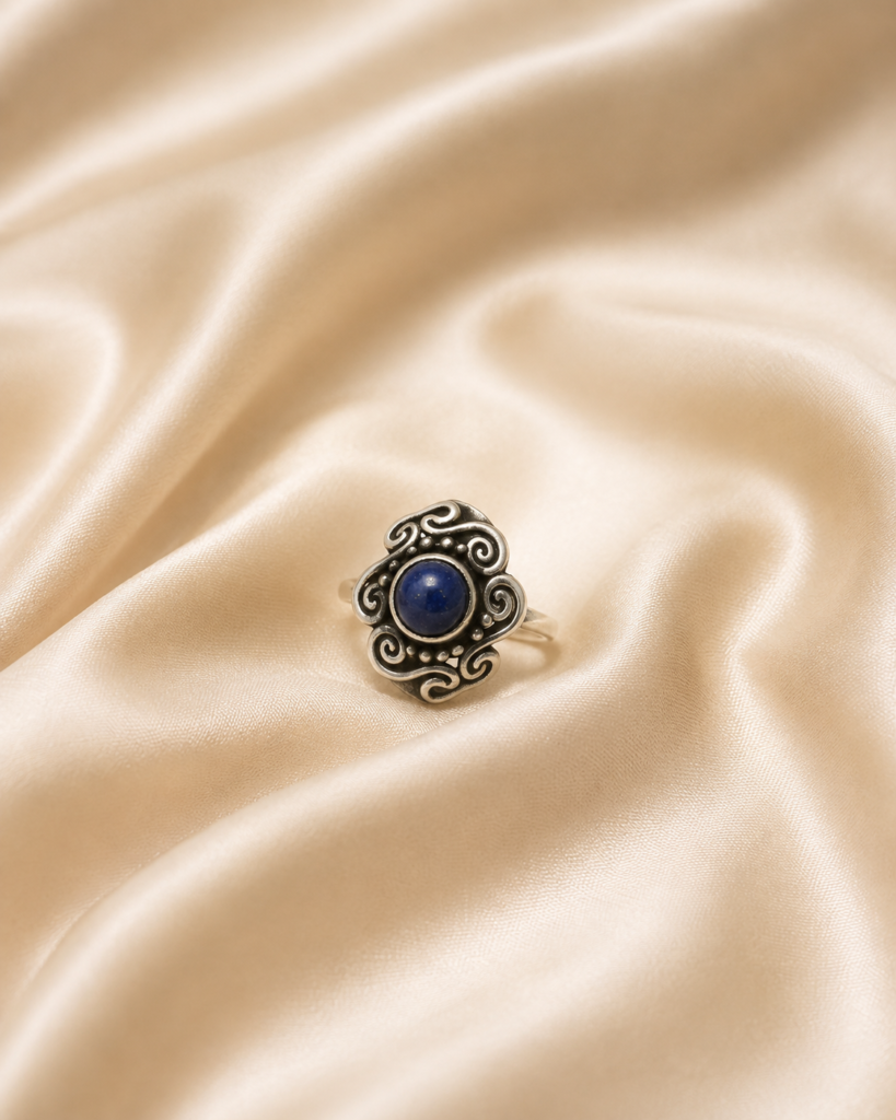 Brass Blue Stone Ring