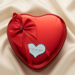 Heart Shaped Jewellery Box with Teddy bear and rose inside