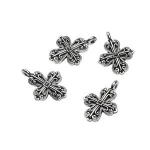 Gothic Alloy Cross Connector with Enamel Finish for Jewelry Making Accessories