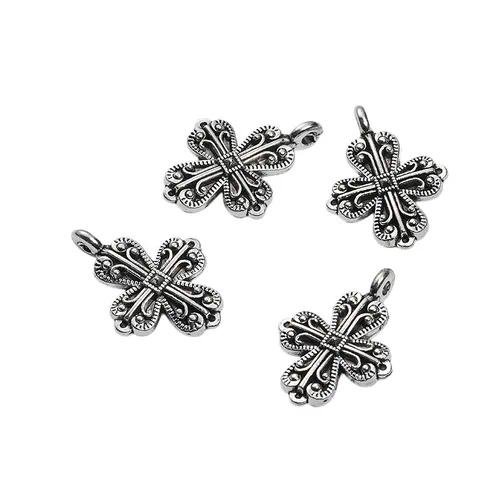 Gothic Alloy Cross Connector with Enamel Finish for Jewelry Making Accessories