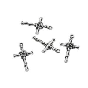 Gothic Alloy Cross Connector with Enamel Finish for Jewelry Making Accessories