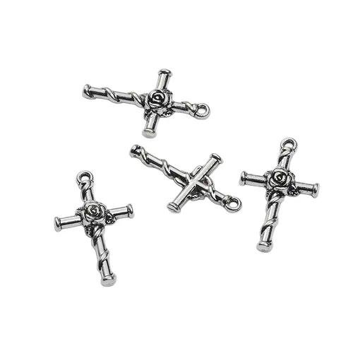 Gothic Alloy Cross Connector with Enamel Finish for Jewelry Making Accessories