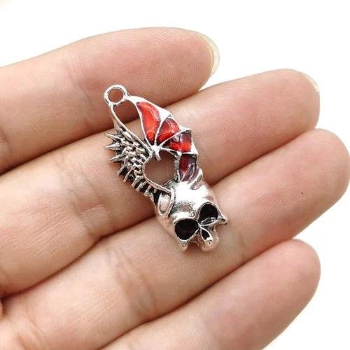 Color Block Alloy Pendant with Electroplated Design, 1 Piece Gothic Jewelry Accessory