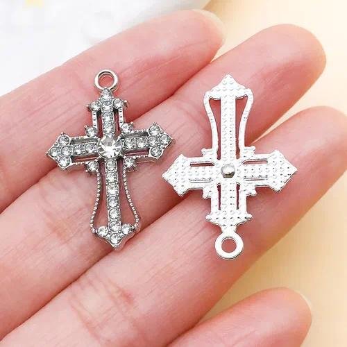 Cross Pendant in Alloy with KC Golden Plated Electroplated Finish, Commute Style Jewelry Accessories in KC Gold