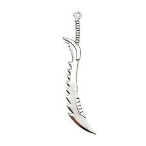 20 PCS Alloy Weapon Pendants with Electroplated Finish in Silver for Jewelry Making