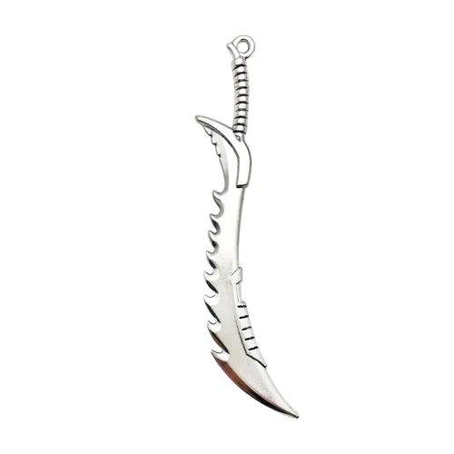 20 PCS Alloy Weapon Pendants with Electroplated Finish in Silver for Jewelry Making