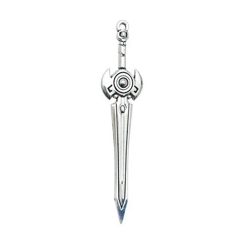 20 PCS Alloy Weapon Pendants with Electroplated Finish in Silver for Jewelry Making