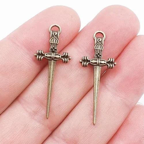 Fashionable Retro Gothic Sword Pendant Alloy DIY Jewelry Accessories Mini Sword Design Features No Electroplating Material Alloy