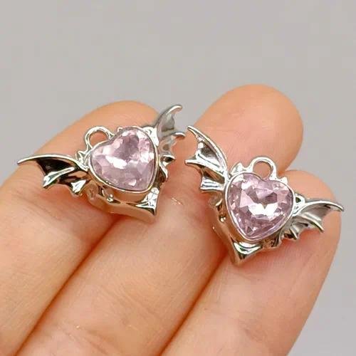 Multicolor Large Glass Rhinestone Heart DIY Necklace Bracelet Earring Pendant Accessories Personalized Jewelry Components