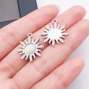 20 PCS Alloy Moon Pendants with Resin Inlay, Featuring Sweet Style Jewelry Accessories for Crafting