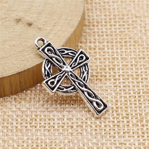 Cross Pendant Jewelry Accessory, 1 Piece Alloy Pendant Featuring Electroplated Distressed Design