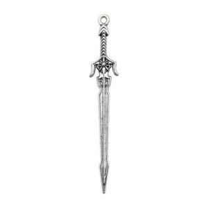 20 PCS Alloy Weapon Pendants with Electroplated Finish in Silver for Jewelry Making