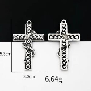 Vintage Style Cross Pendant in Alloy with Electroplated Finish for DIY Jewelry Making