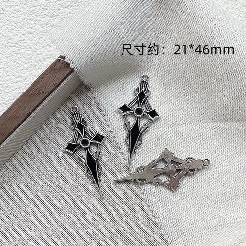 Dark Goth Wind Exaggerated Heart Cross Sword Pendant DIY Handmade Bracelet Beads of Necklace Accessories Material