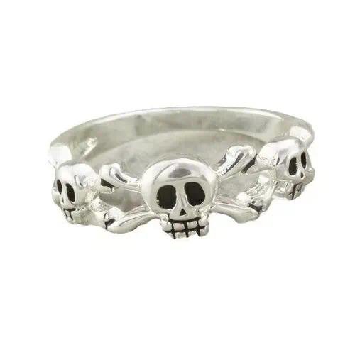 Unisex Skull Ring For Style Featuring Alloy Material with White K Plated Water Plating and 0.03?m-0.05?m Coating Thickness