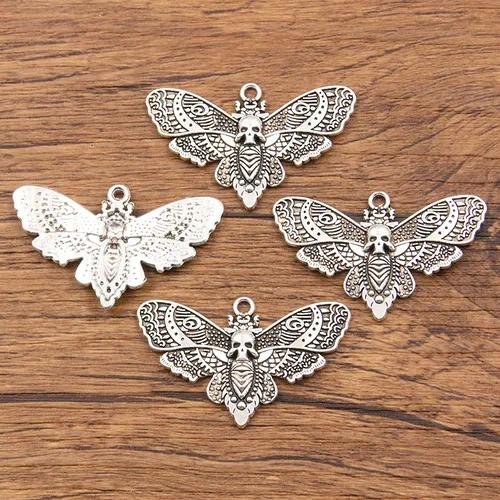 Halloween Skull Butterfly Pendant DIY Mobile Phone Bag Accessories In Two Colors And Sizes Simple Style Alloy Jewelry