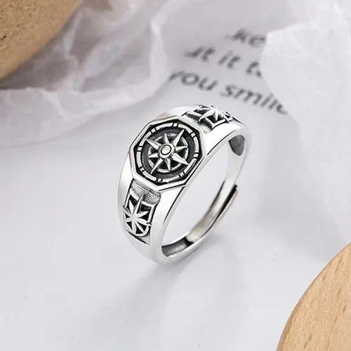 Ocean For Unisex Punk Rings in Silver Alloy Featuring Electroplated Craftsmanship