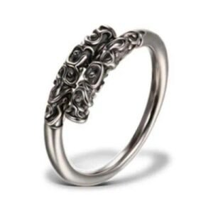 Hip-Hop Men's Alloy Ring Featuring Animal Zodiac Design with Gold Plated Finish