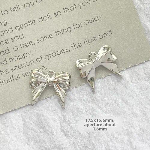 Bow Tie Pendant Jewelry Accessory in Alloy with Zircon Inlay, Featuring Electroplated Craftsmanship in Colour