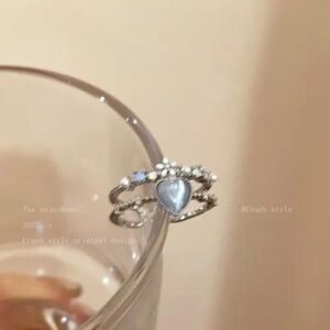 Elegant Classic Style Heart Shape Butterfly Alloy Plating Zircon Women's Open Rings