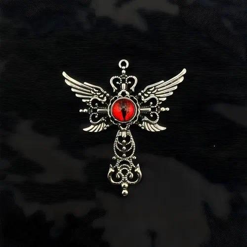 Unisex Titanium Steel Cross Necklace with Electroplated Finish, Alloy Pendant in Hip-Hop Style Featuring Cable Chain