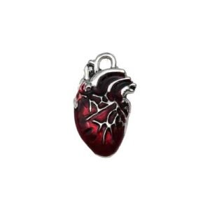 10 PCS Zinc Pendants with Antique Silver Plated Finish Featuring Enamel Craftsmanship in Silver for Jewelry Making