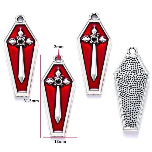 Gothic Style Skull Heart Cross DIY Alloy Jewelry Accessories Bracelet Necklace Pendant Handmade Craft Supplies W273