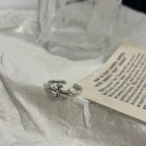 Gothic Cross Open Ring For Unisex Featuring Electroplated Alloy with Detailed Carving Craftsmanship