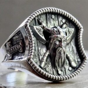 Vintage Viking Double Axe Ring Alloy Nordic Pirate Personality Match All Styles Men's Fashion Jewelry Accessories