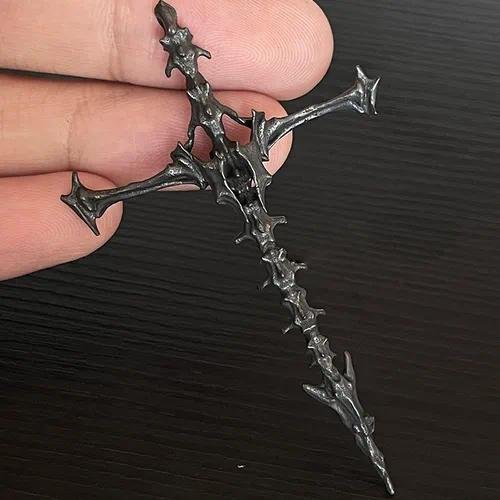 Punk Style Skull Cross Pendant Necklace for Men, Vintage Fashion Distressed Trend Alloy Jewelry, Unisex Personality Accessory