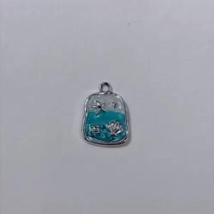 Marine Style Enamel Shell Pendant Made of Alloy Featuring Shell Inlay