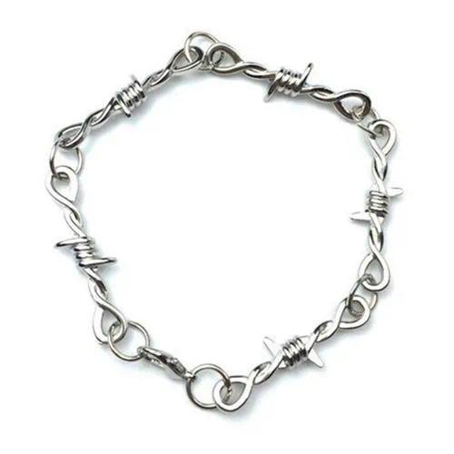Punk Style Thorns Necklace Titanium Steel Clavicle Chain Fashion Sweater Chain Accessory Individuality Hip Hop Cold Tone