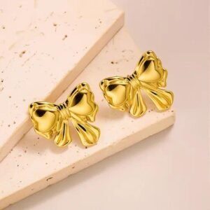 Special Interest Light Luxury Geometric Irregular Whole Body Titanium Steel Oil Pressure 18K Gold Ear-Ring Clip Women's Fashion High-Grade Earrings Wholesale