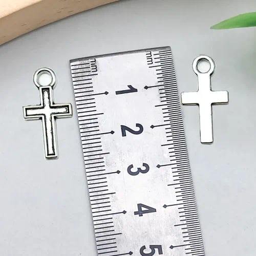 Cross Pendant 1 PCS Package Made of Alloy Featuring Electroplated Silver Finish Jewelry Accessories