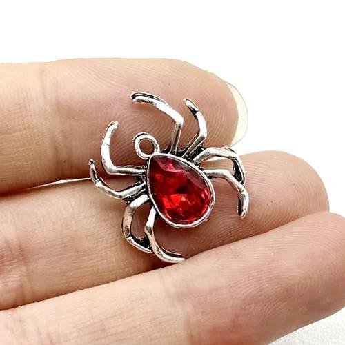 New Style Halloween DIY Jewelry Accessories Vintage Zinc Alloy Embedded Diamond Spider Pendant Drop Earrings