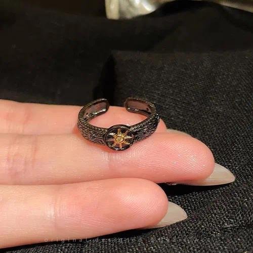 Butterfly Sunflower Open Ring Jewelry Unique Ring Alloy Material Glass Gemstone Designed for Women