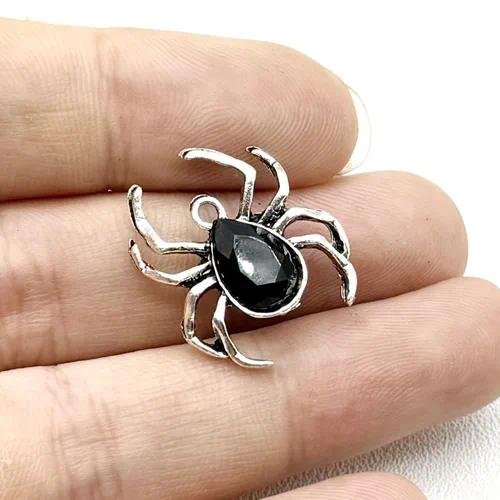 New Style Halloween DIY Jewelry Accessories Vintage Zinc Alloy Embedded Diamond Spider Pendant Drop Earrings
