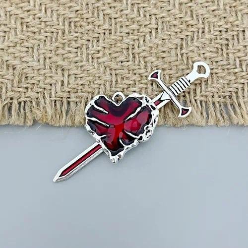 Zinc Alloy DIY Jewelry Pendant Necklace Earrings Vintage Weapon Sword Trendy Accessories Black White Rose Gold