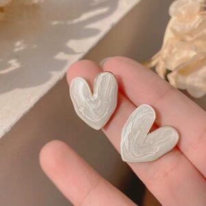 Simple Style Geometric Irregular Stud Earrings with Imitation Pearl for Women, 1 Pair