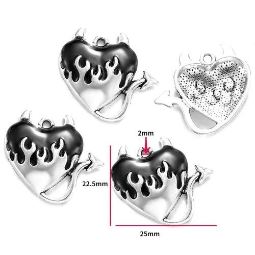 Gothic Style Skull Heart Cross DIY Alloy Jewelry Accessories Bracelet Necklace Pendant Handmade Craft Supplies W273