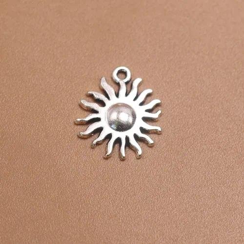 Electroplated Alloy Sun Pendant in Silver, Jewelry Accessories Featuring Synthesis Material