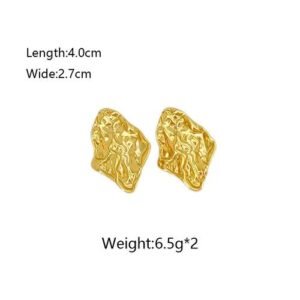 Elegant Bohemian Style Stainless Steel Earrings Luxury Feelings French Vintage 18K Studs Floral Print Heart Shape Butterfly Knot